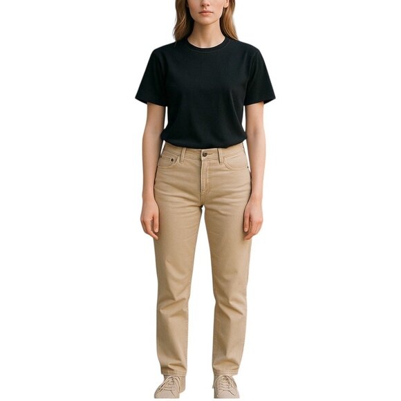 LOGG HM Jeans Womens 10 Tan Beige Straight Classic Everyday Boho Chic Minimalist - Picture 1 of 16